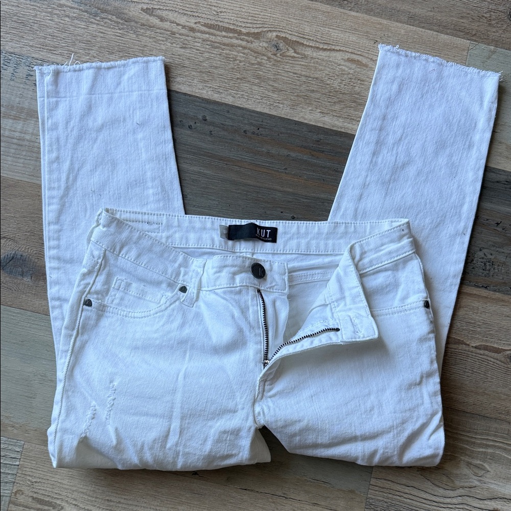 Kut from the Kloth Women's Straight Leg White Jeans